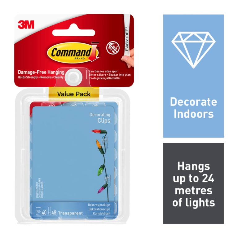 Commandâ„¢ Clear Decorating Clips With Clear Strips Value Pack