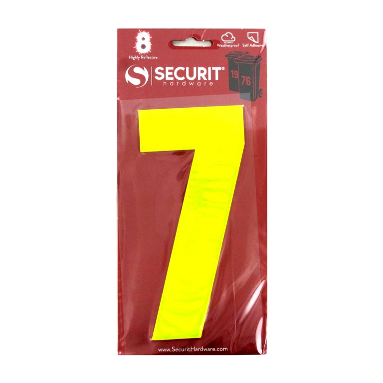 Securit Hi Vis Self Adhesive Wheelie Bin Numbers No 7 160mm