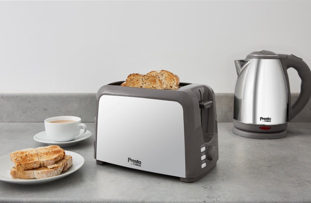 Tower Presto 2 Slice Toaster Polished Stainless Steel