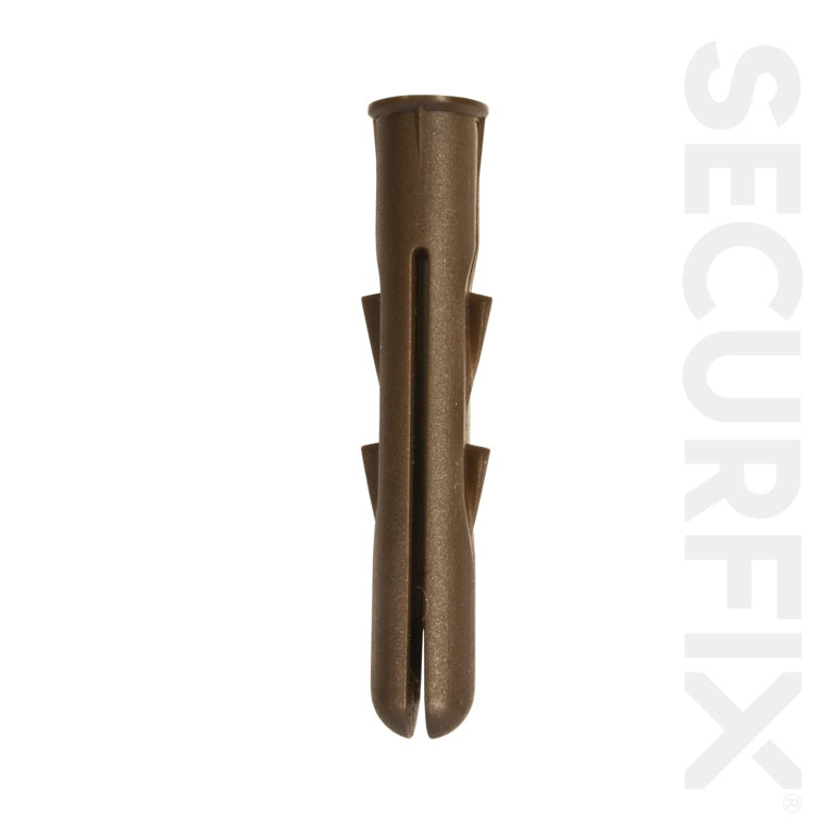 Securfix Heavy Duty Wall Plugs Brown 20 Pack