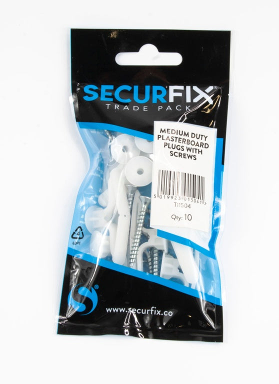Medium Duty Plasterboard Plugs With Screws