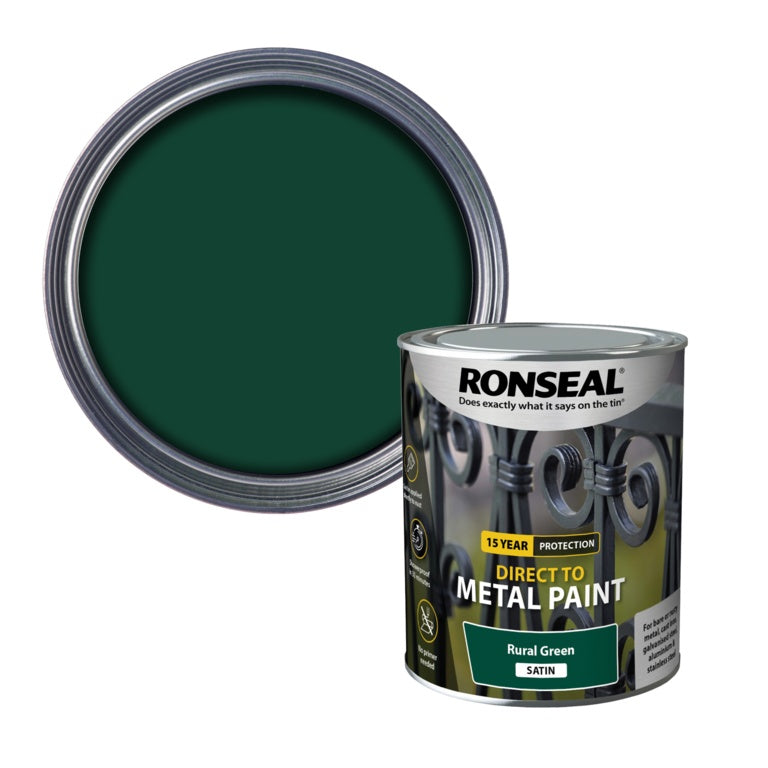 Ronseal Direct To Metal Paint 750ml Rural Green Satin