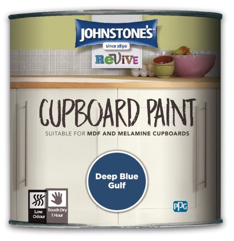 Johnstones Cupboard Paint 750ml Deep Blue Gulf