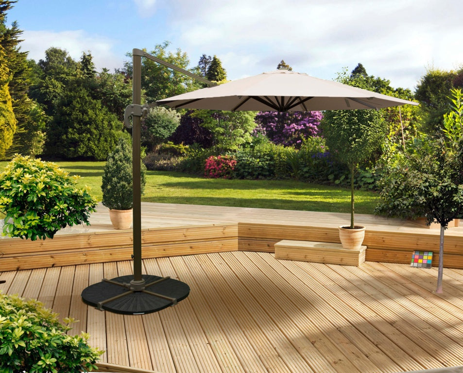 Pagoda 3m Deluxe Overhanging Parasol Beige