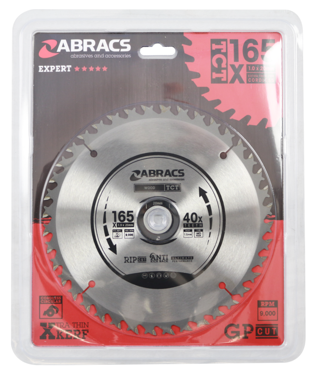 Abracs Circular Saw Blade 165mm x 20mm x 40t 240v
