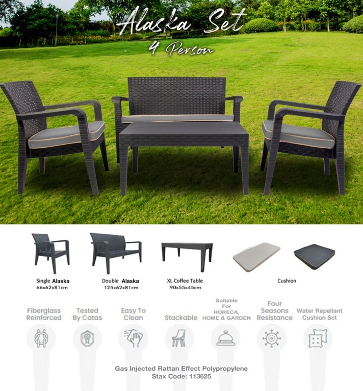 Professional Alaska Sofa Set Anthracite