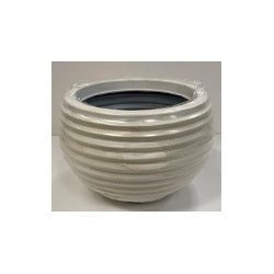 Kaemingk Jamie Plastic Round Planter Off White Small