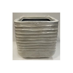 Kaemingk Jamie Plastic Square Planter Off White Medium