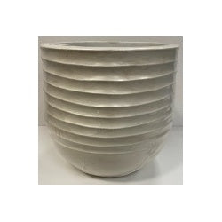 Kaemingk Jamie Plastic Round Planter Off White Small