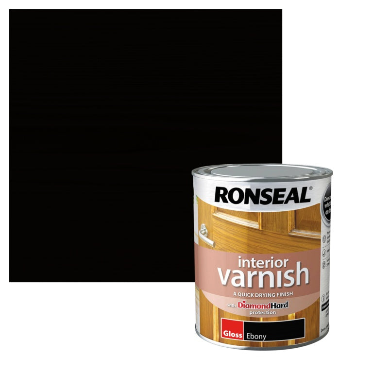 Ronseal Interior Varnish Gloss 750ml Ebony