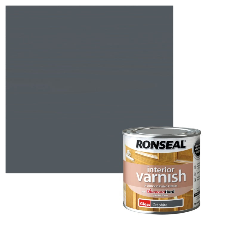 Ronseal Interior Varnish Gloss 250ml Graphite