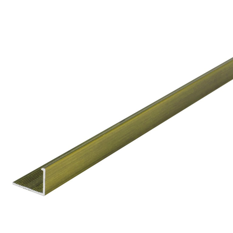 Tile Rite Gloss Brushed Gold Metal Tile Trim L Profile 12mm x 2.44m