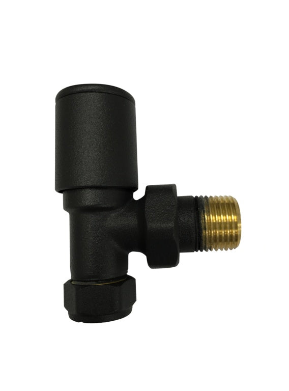 Black Radiator Angled Valve Pair