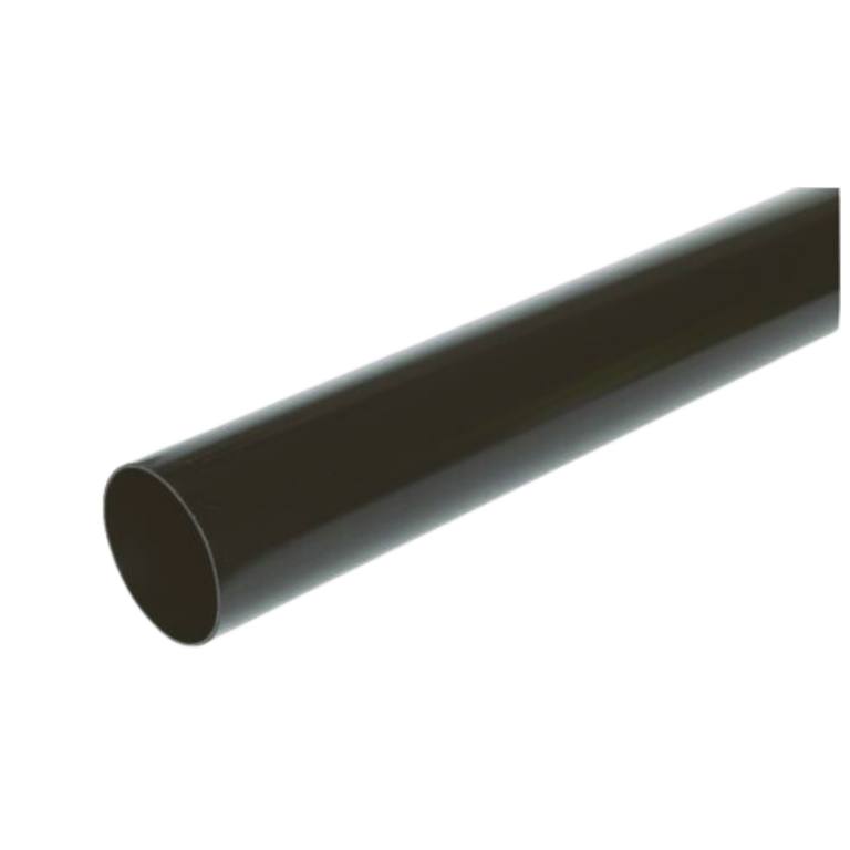 Kayflow Rainwater Round Downpipe Black 4m x 68mm