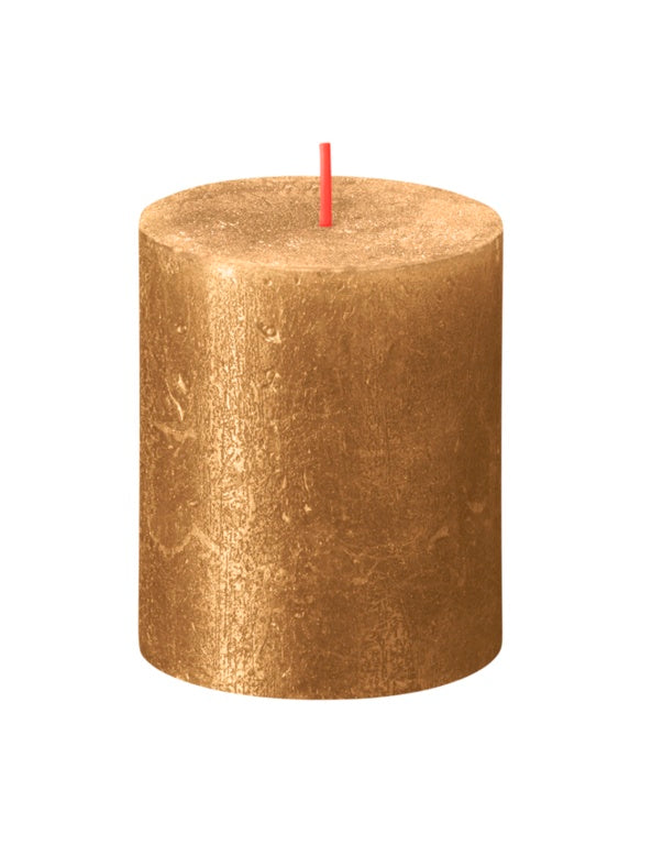Bolsius Rustic Pillar Candle Shimmer Gold