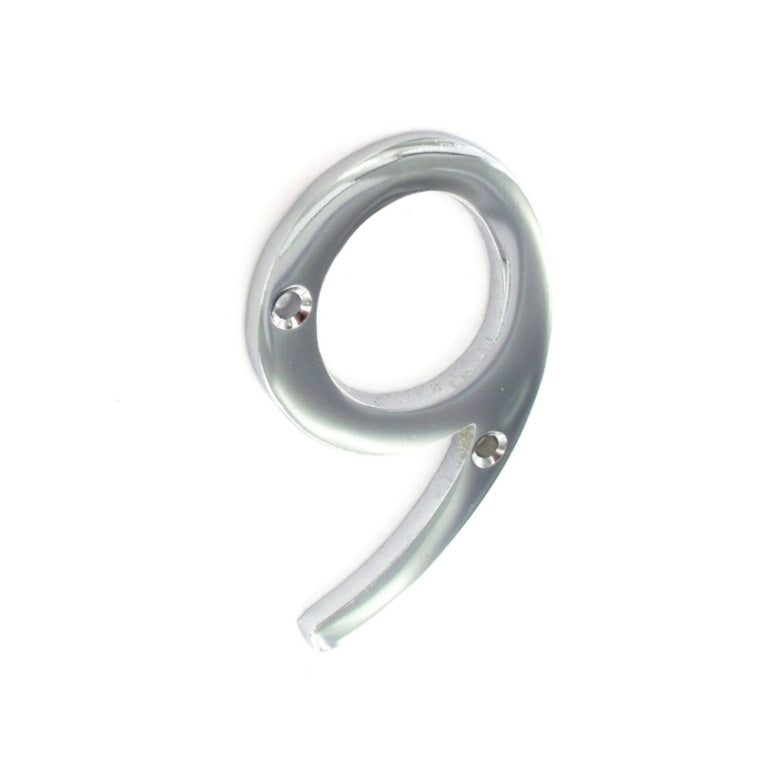 Securit Chrome Numeral 75mm 9