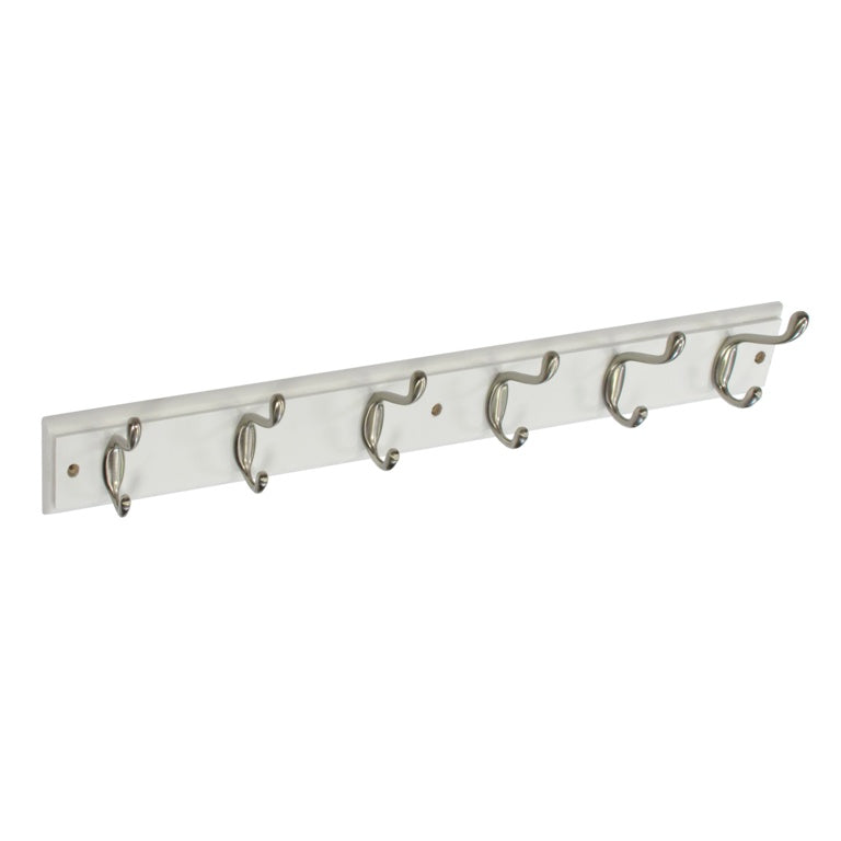 Securit White Hat & Coat Board 6 Satin Hooks