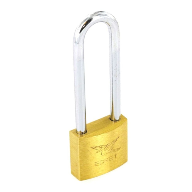 Securit Egret Long Shackle Brass Padlock 40mm
