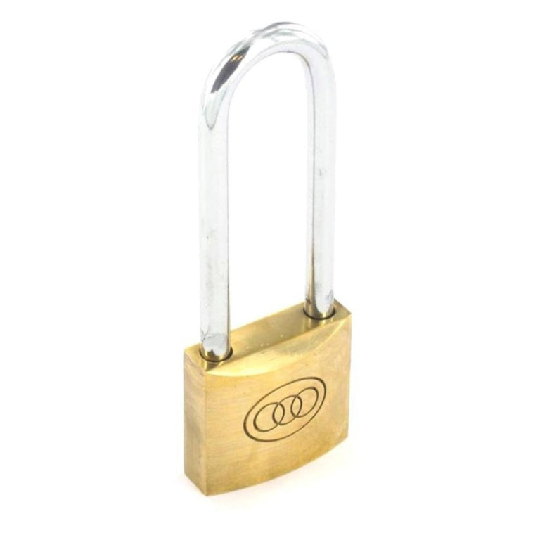 Securit Tricircle Long Shackle Brass Padlock 50mm