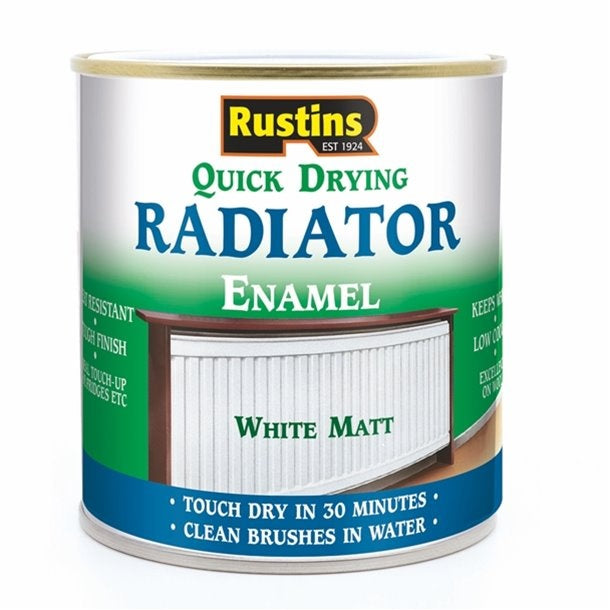 Rustins Quick Dry Radiator Paint White Matt