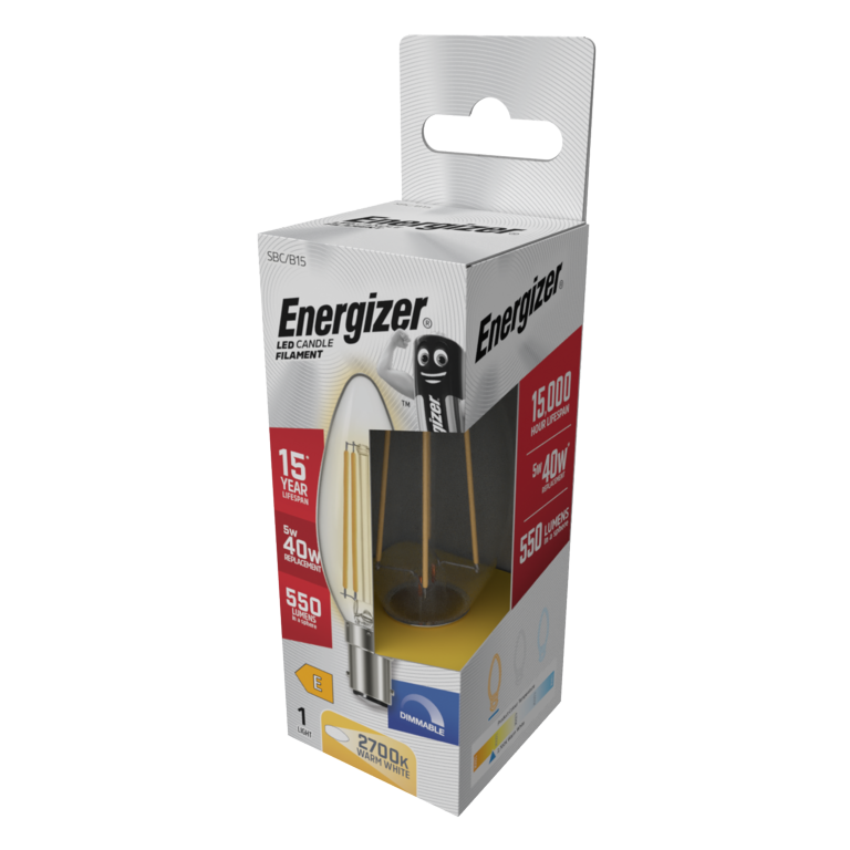 Energizer Filament LED Candle B15 Dimmable 5w