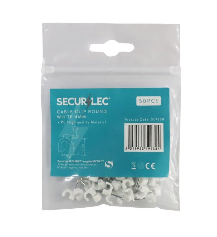 Cable Clip Round White