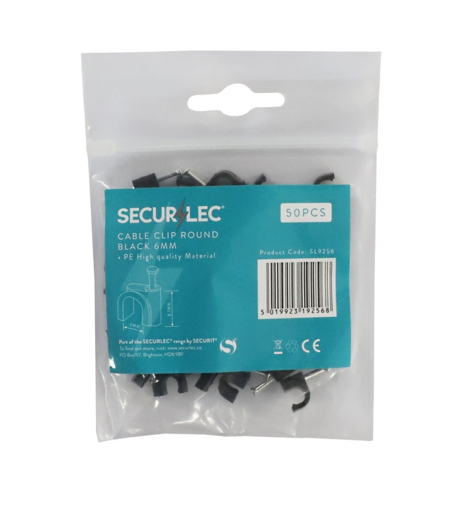 Cable Clip Round Black