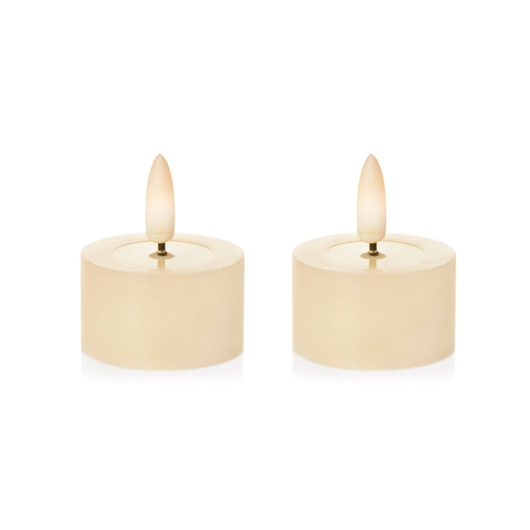 Premier Cream Flickabright Tealight Candle 2 Piece 4x3cm
