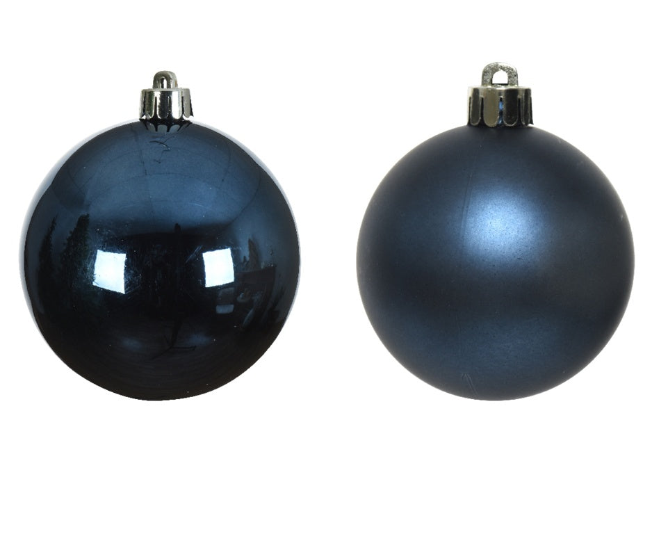 Kaemingk Shatterproof Baubles 8cm Box 6 Night Blue