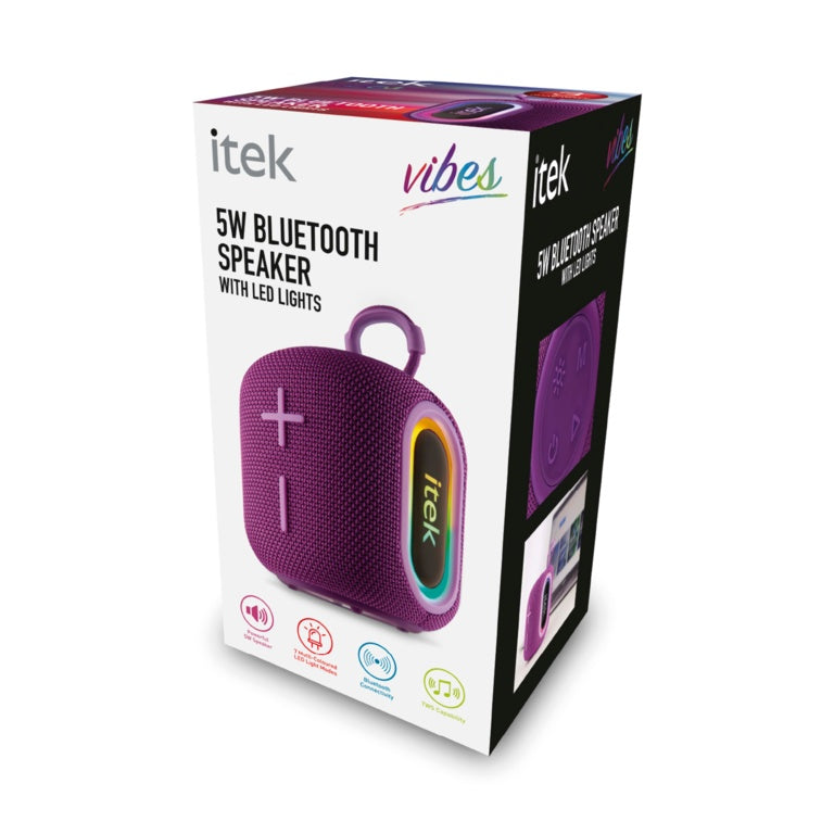 Itek Bluetooth Purple Speaker & LED Lights
