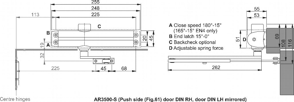 Arrone Power Adjustable Door Closer