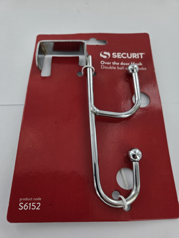 Securit Chrome Plated Overdoor 2 Ball Hook Rail