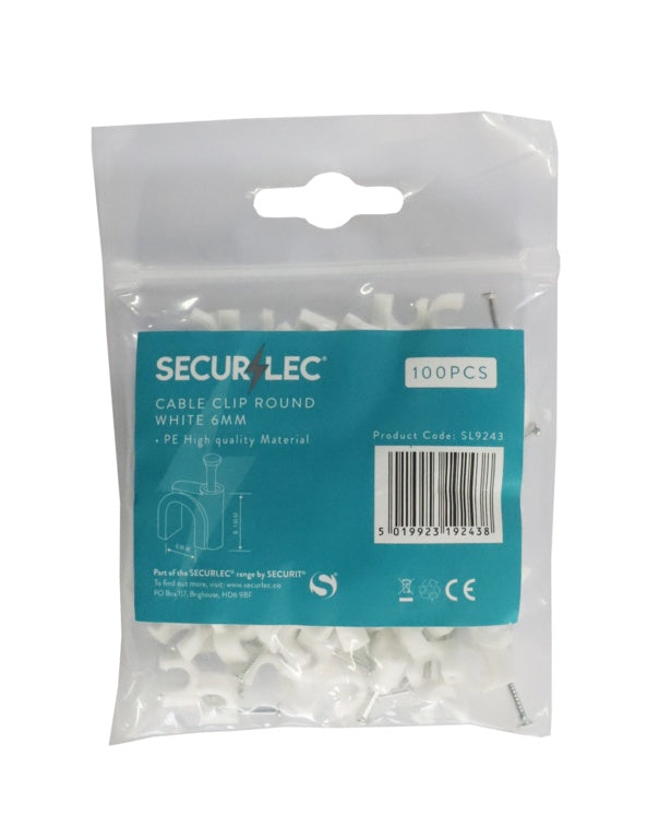 Cable Clips Round White