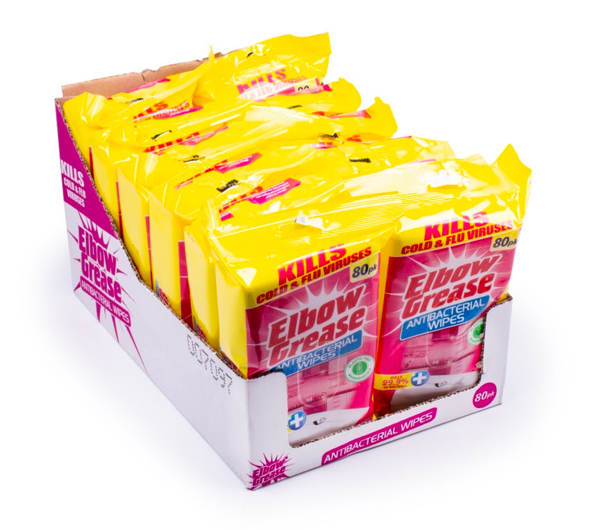 Elbow Grease Antibacterial Wipes Pink Blush Pack 80