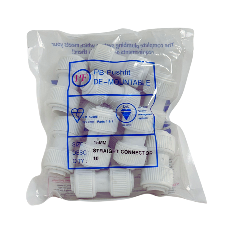 Whitespeed Push-Fit Straight Connector 15mm