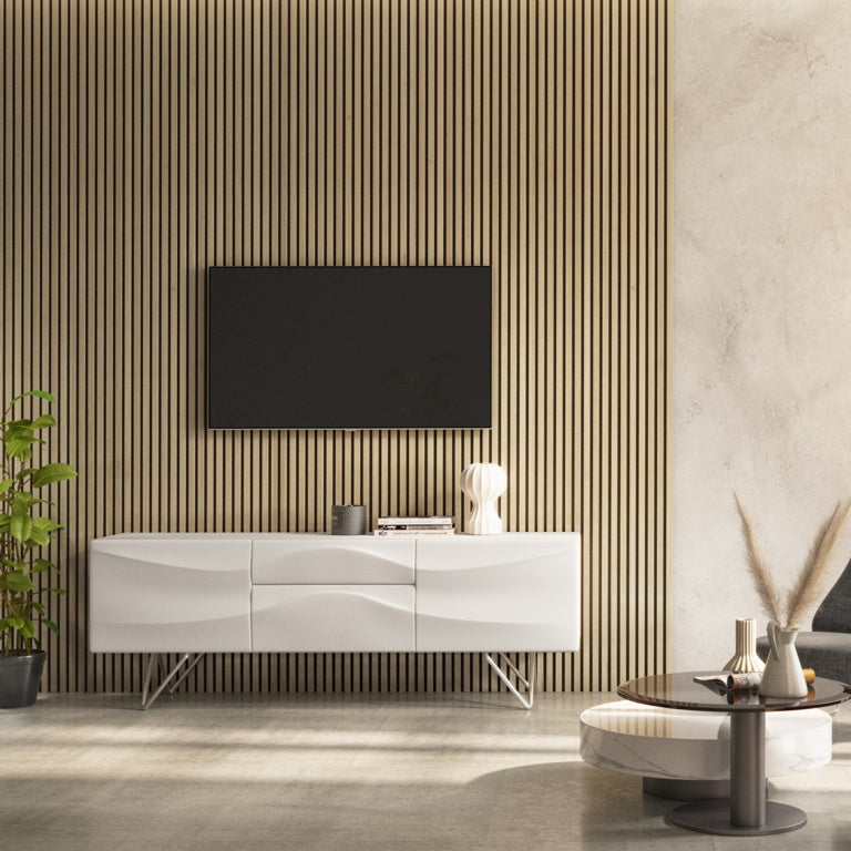 Cheshire Mouldings Acoustic Wall Panel Light Oak 21 x 2400 x 605mm