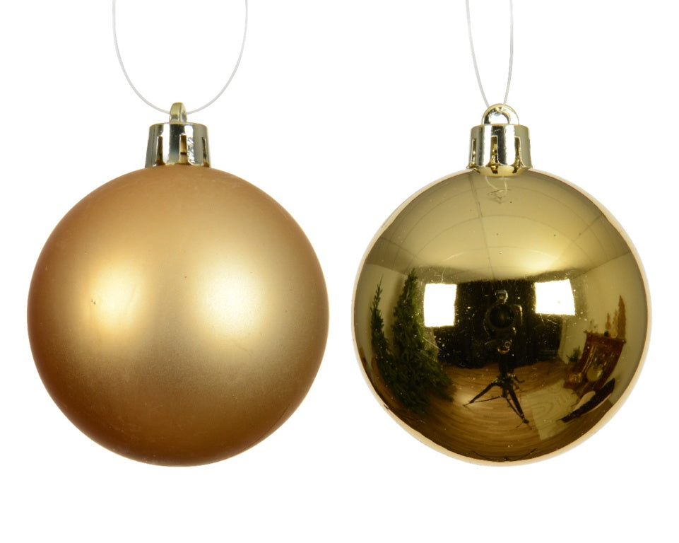 Kaemingk Baubles Polystyrene Gold Pack 6 8cm Assorted