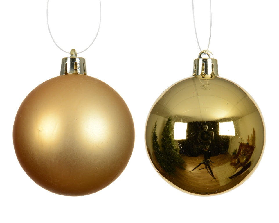 Kaemingk Baubles Polystyrene Gold Pack 4 10cm Assorted