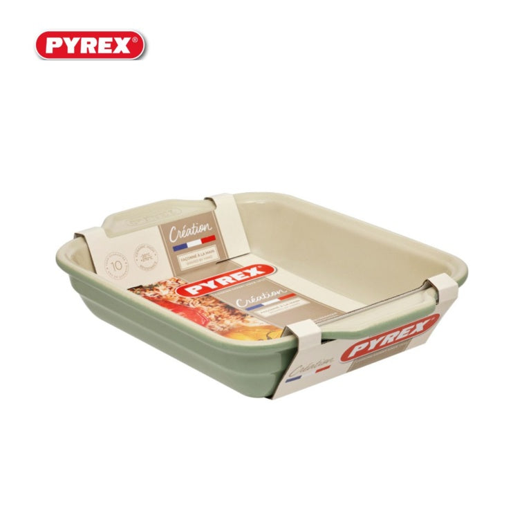 Pyrex Rectangular Roaster Green Sage 29 x 22cm