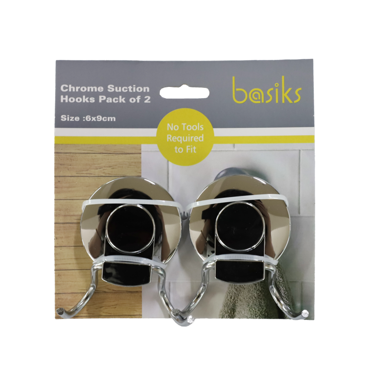 Basiks Suction Hooks Pack 2