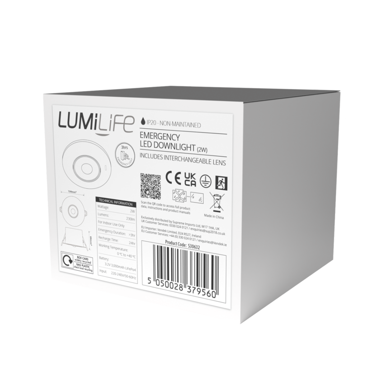 Lumilife Emergency Downlight Spot 2w 230lm