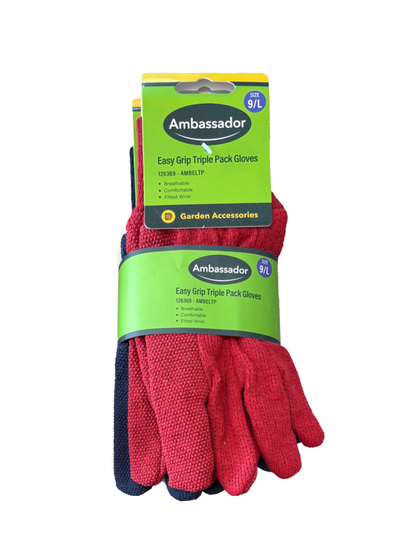 Ambassador Easy Grip Triple Pack Gloves 9/L