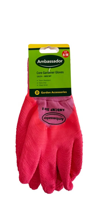 Ambassador Core Gardener Pink Gloves 8/M