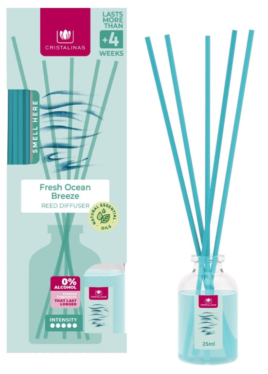 Cristalinas Reed Diffuser 25ml Fresh Ocean Breeze