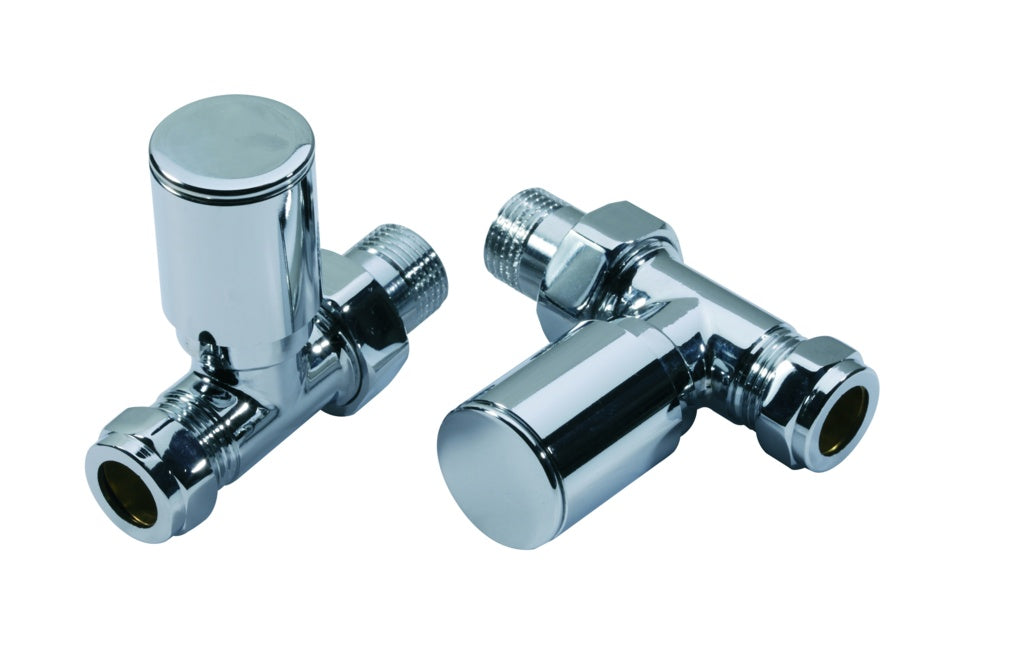 Kartell Modern Chrome Radiator Valve Straight Pair