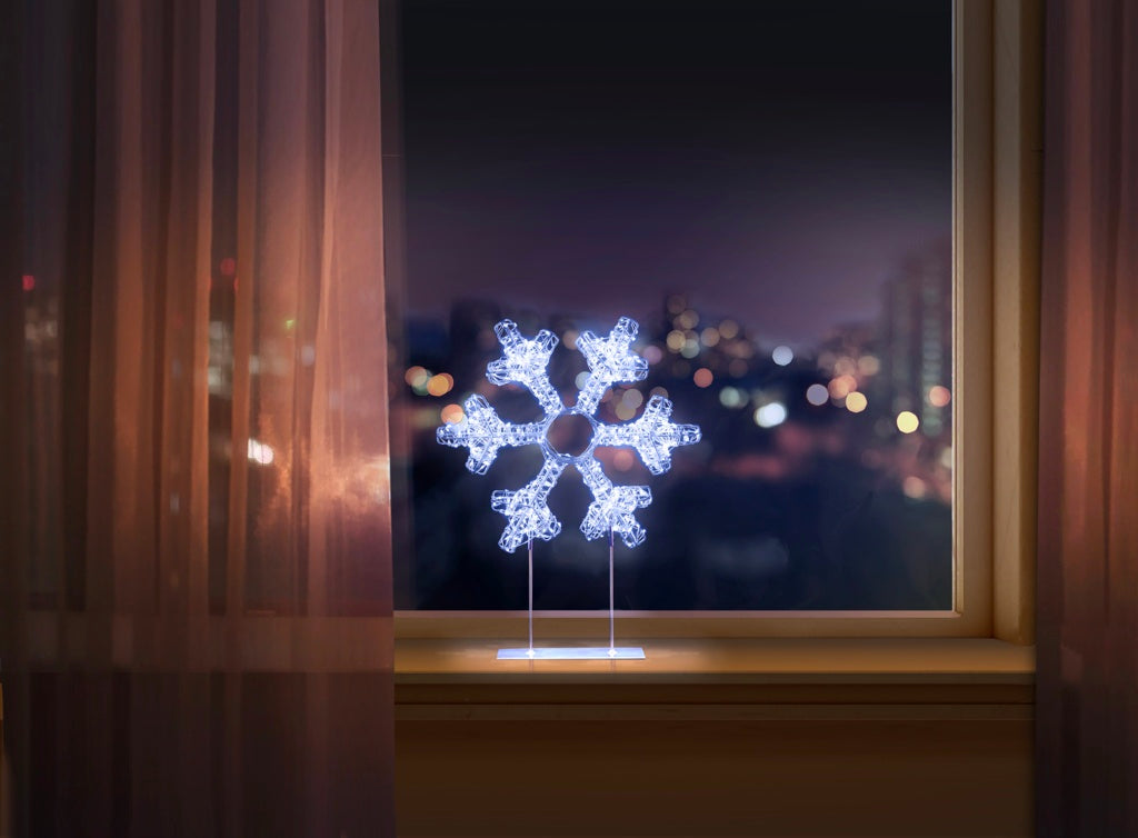 Premier Silver Table Top Snowflake 720 LEDs 45cm