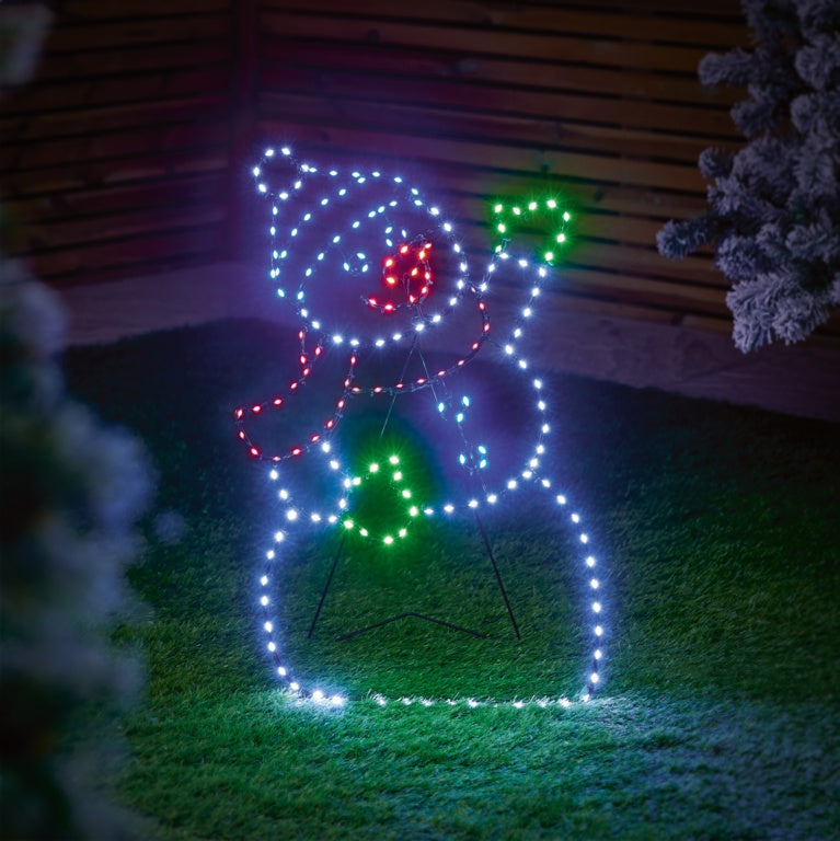 Premier Twinkling FlexiBrights Snowman 187 LEDs 60 x 38