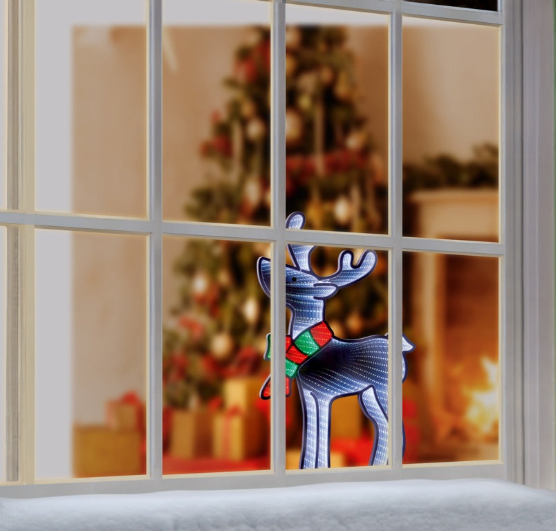 Premier Standing Reindeer With Scarf Infinity Decoration 59.5cm