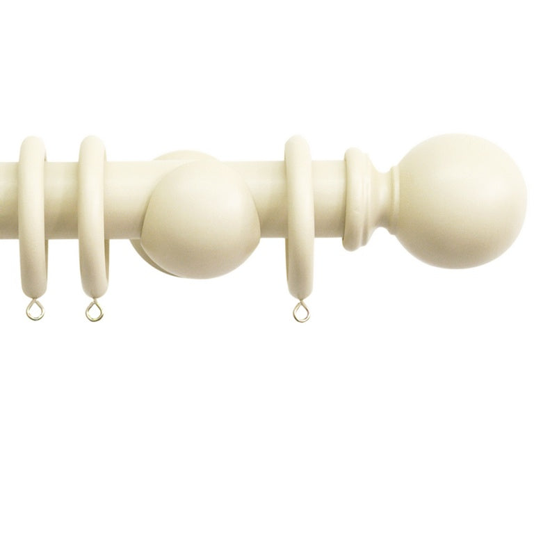 Jones Interiors Shore 35mm Wood Curtain Pole Kit Ghost 300cm