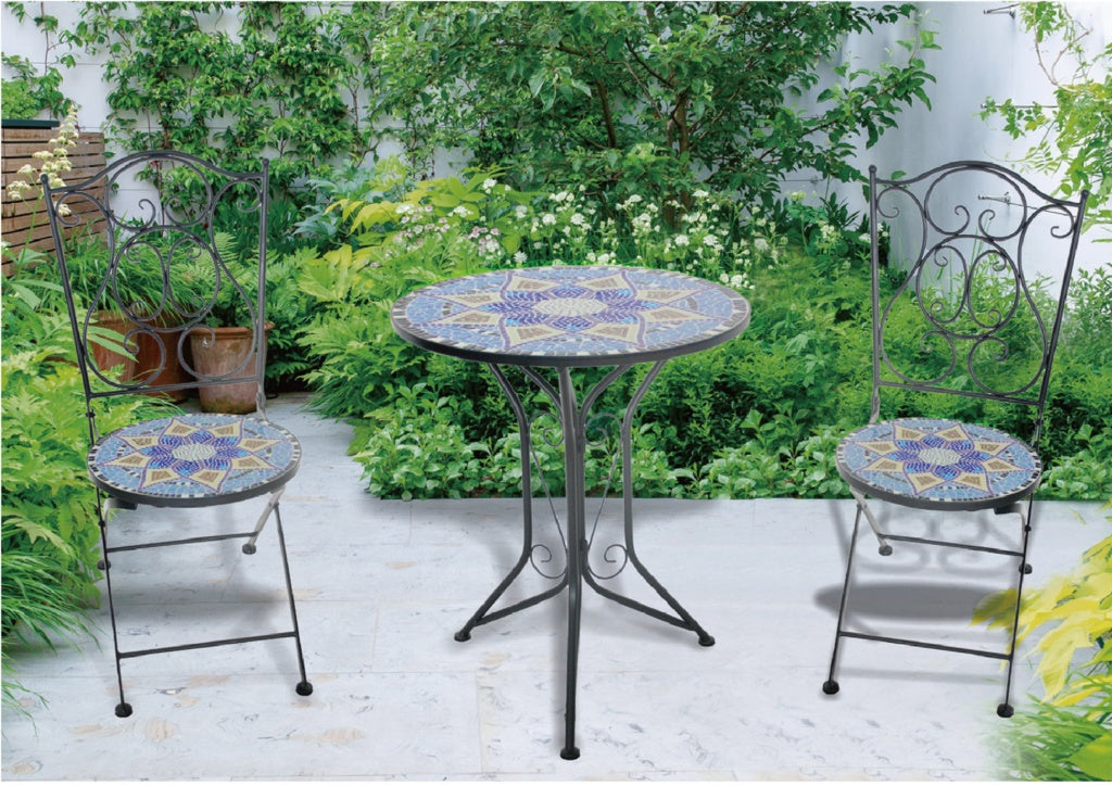 Pagoda Ceramic Bistro Set Geometric